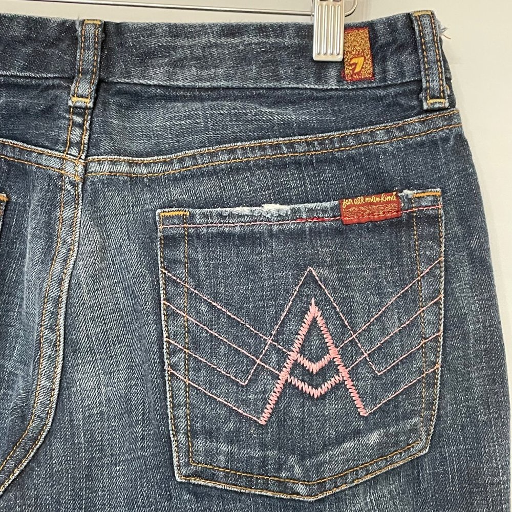 7 For All Mankind Womens 30 A Pocket Bootcut Flare Denim Jeans Low Rise USA Made - Picture 10 of 16